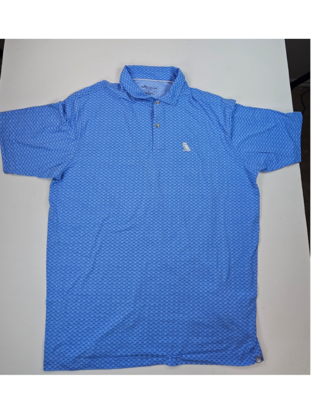 Peter Millar Bohemian Club Grove Owl Polo Men XL Blue Starfish Summer Comfort